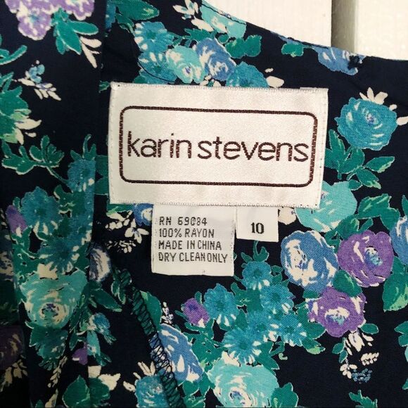 Karin Stevens Vintage Floral Print Dress 10 - Picture 8 of 8
